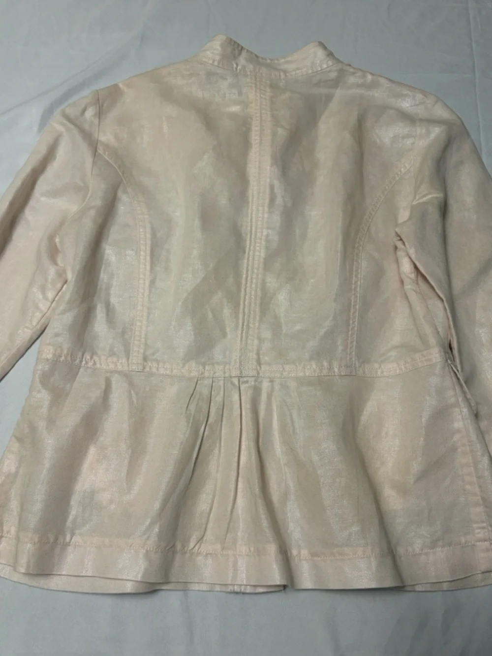 Chico's Blush Pink Button-Front Jacket - Picture 4 of 5
